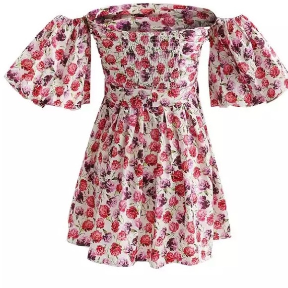 NEW Women's mini Floral Statement summer dress - Picture 3 of 6